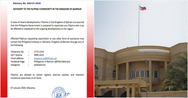 PH Embassy in Bahrain Ready to Repatriate OFWs Amid Tensions in Region