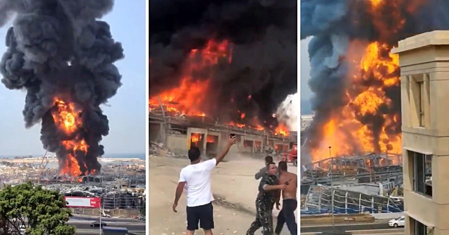 fire in beirut port lebanon