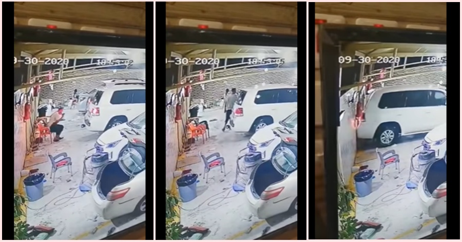 WATCH: Man Escapes Death as Car Hits Wall in Saudi 